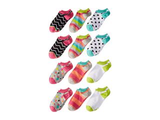 Stride Rite Carli 12 Pack Colorful Dots No Show (Infant/Toddler/Little Kid/Big Kid) Fuchsia