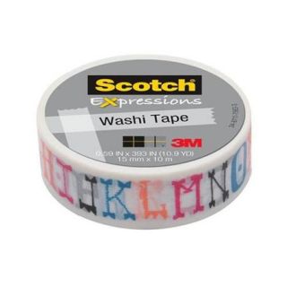 Scotch Expressions Washi Tape, 59 x 393 Inches, Illustrated Alpha (MMMC314P29)