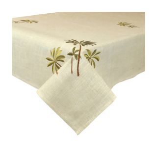 Design Imports Palm Tree Embroidered Tablecloth (60 x 120 inches