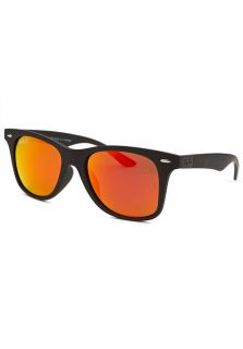 Square Black Sunglasses Red Reflective Lenses