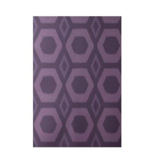 E By Design Geometric Purple Indoor/Outdoor Area Rug