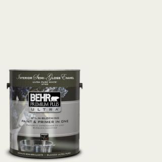 BEHR Premium Plus Ultra 1 gal. #W F 710 Hushed White Semi Gloss Enamel Interior Paint 375001