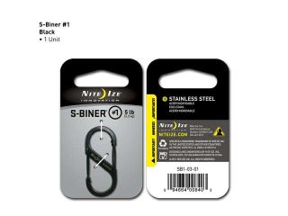 Nite Ize S Biner Stainless Steel Size 1   Black