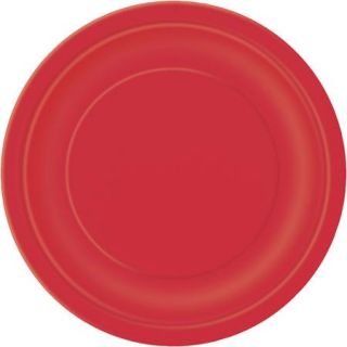 Solid Red 9" Plates, 20 Count