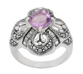 Suspicion Sterling Marcasite and Amethyst Ring —