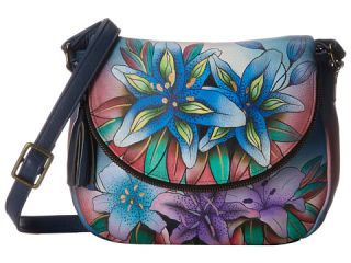 Anuschka Handbags 547 Luscious Lilies Denim