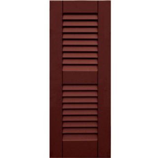 Winworks Wood Composite 12 in. x 31 in. Louvered Shutters Pair #650 Board and Batten Red 41231650