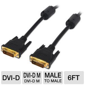 Ultra 6FT DVI D 24 Pin Dual Link Video Cable   6FT, 1.8m, Male To Male