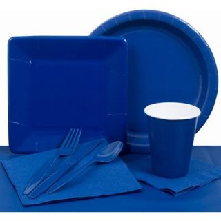 Plastic Solid Tableware Set, True Blue