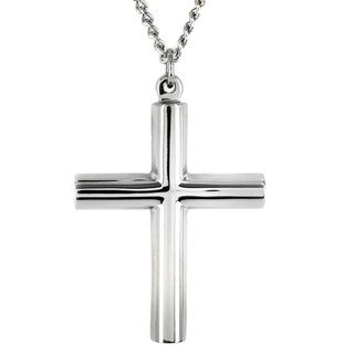 Titanium Cylindrical Cross Necklace   Top