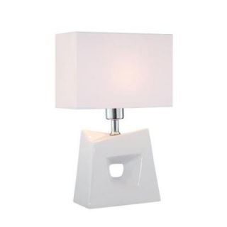 Illumine 1 Light 16 in. Table Lamp White Finish White Fabric Shade CLI LS 22047WHT