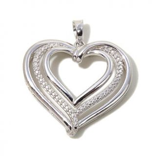 Michael Anthony Jewelry™ Diamond Accented Sterling Silver Heart Pendant   7894470