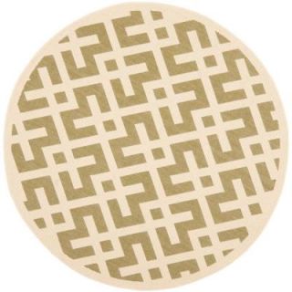 Safavieh Courtyard Green/Bone 6 ft. 7 in. x 6 ft. 7 in. Round Area Rug CY6915 234 7R