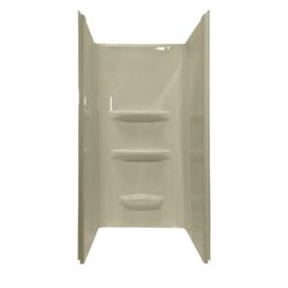 Lyons Industries Elite 32 in. x 32 in. x 69 in. 3 Piece Direct to Stud Shower Wall Kit in Biscuit LES093269