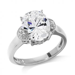 Absolute™ 4.06ct Oval and Pavé Crescent Design Ring   7838423