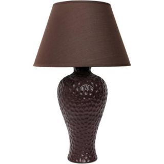 Simple Designs Texturized Stucco Curvy Ceramic Table Lamp