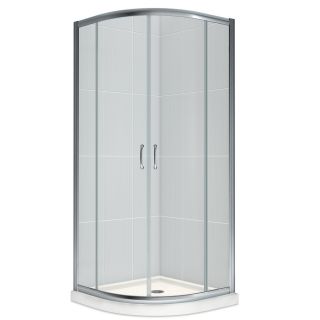 DreamLine Prime White Acrylic Wall and Floor Round 3 Piece Corner Shower Kit (Actual: 76.75 in x 33 in x 33 in)