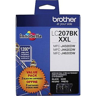 Brother Ink Cartridge, Black, Super High Yield, 2/Pack (LC2072PKS)