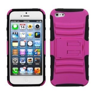 INSTEN Hot Pink/ Black Armor Stand Phone Case for Apple iPhone 5/ 5S