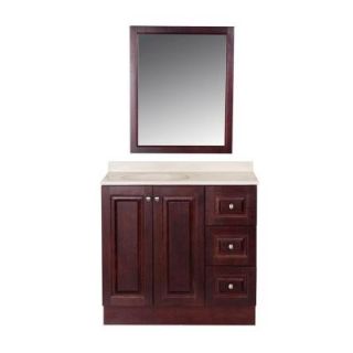 Glacier Bay Northwood 36 in. Vanity in Dark Cherry with Composite Vanity Top in Maui and Mirror NW36P3COM DC
