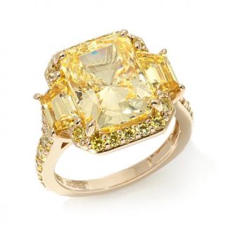 Jean Dousset 7.6ct Absolute™ Canary 3 Stone Vermeil Ring   7608514
