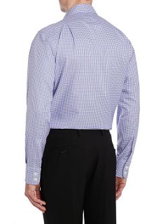 TM Lewin Gingham Non Iron Classic Fit Formal Shirt Royal Blue