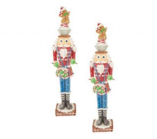 Set of 2 16 Sugared Nutcracker Figurines by Valerie —