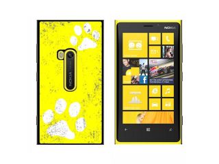 Paw Prints Distressed Yellow   Snap On Hard Protective Case for Nokia Lumia 920