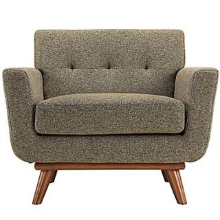 Modway Engage EEI 1178 OAT Polyester/Wood Armchair, Oatmeal Tweed