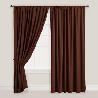 Brown Velvet Dual Tab Top Curtain
