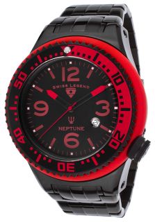 Neptune Force Black IP Steel and Dial Red Accents