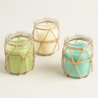 Rope Wrapped Citronella Jar Candles Set of 3