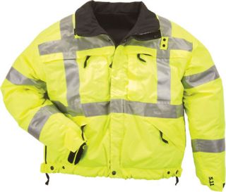 Mens 5.11 Tactical Hi Visibility Reversible Jacket   Reflective Yellow