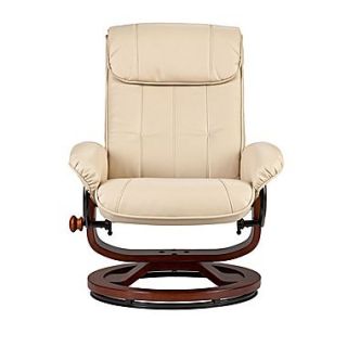 SEI 38 x 29 Bonded Leather U Base Recliner and Ottoman Set, Taupe