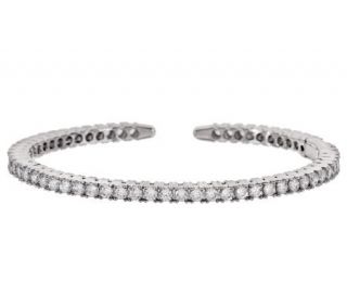 Diamonique 100 Facet Tennis Cuff Bracelet, Platinum Clad —