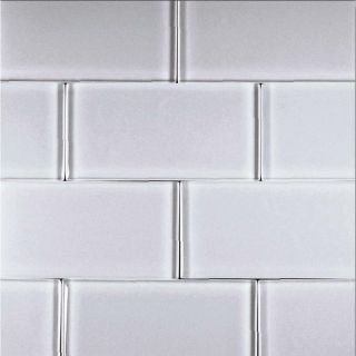 EPOCH Architectural Surfaces Alpinez 5 Pack Whites Glass Wall Tile (Common: 12 in x 12 in; Actual: 2.99 in x 5.94 in)