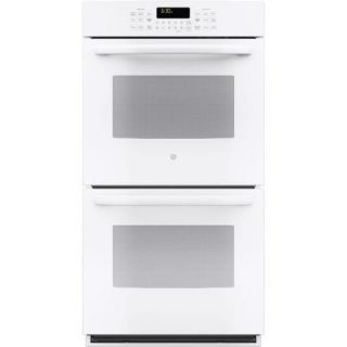 GE Profile 27 in. Double Electric Wall Oven Self Cleaning with Steam Plus Convection in White PK7500DFWW