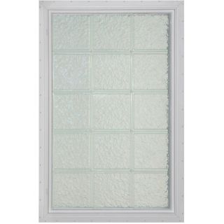 Pittsburgh Corning LightWise Icescapes White Vinyl New Construction Glass Block Window (Rough Opening: 25.375 in x 72.125 in; Actual: 24.375 in x 71.125 in)