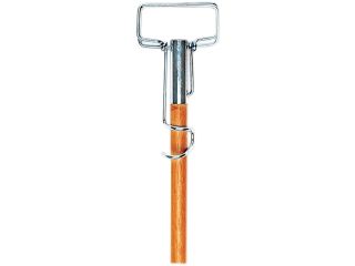 UNISAN 609 Spring Grip Metal Head Mop Handle for Most Mop Heads, 60 Wood Handle