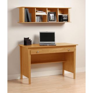 Montego Maple Computer Desk and Wall Hanging Hutch   12361146