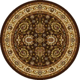 Home Dynamix Brussels Brown and Ivory Round Indoor Woven Throw Rug (Common: 4 x 4; Actual: 39 in W x 39 in L)