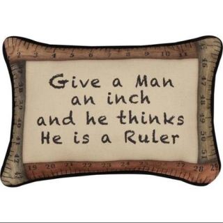 12.5" Whimsical Give a Man an Inch Decorative Throw Pillow