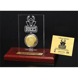 Milwaukee Bucks 24k Gold Coin Etched Acrylic