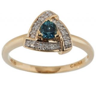 As Is 0.25 ct Montana Sapphire Trillion Shaped Ring, 14K Gold —