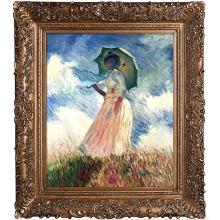 Woman with a Parasol by Claude Monet Framed Painting Print by Tori