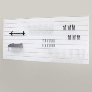 Proslat Hook, Tool Rack, Shelf and ProBin Handyman Combo Kit with Panels in White (45 Piece) 33003