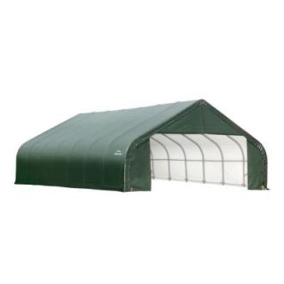 ShelterLogic 30 ft. x 28 ft. x 16 ft. Green Steel and Polyethylene Garage without Floor 86052.0