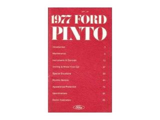 1977 Ford Pinto Owners Manual User Guide Reference Operator Book Fuses Fluids