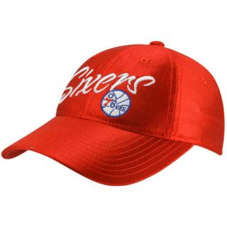 adidas Philadelphia 76ers Womens Satin Slouch Adjustable Hat   Red