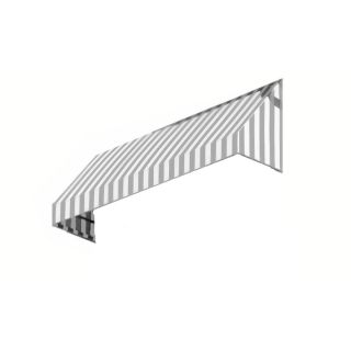 Awntech 148.5 in Wide x 36 in Projection Gray/White Stripe Slope Window/Door Awning